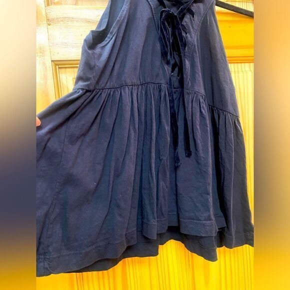 Truly Madly Deeply Lace-Up Babydoll Tank Top in Black Sz XS - Picture 4 of 8